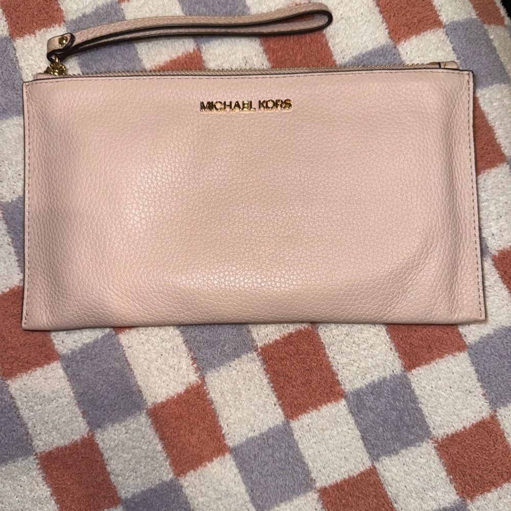 Michael Kors Pink Pebbled Leather Clutch